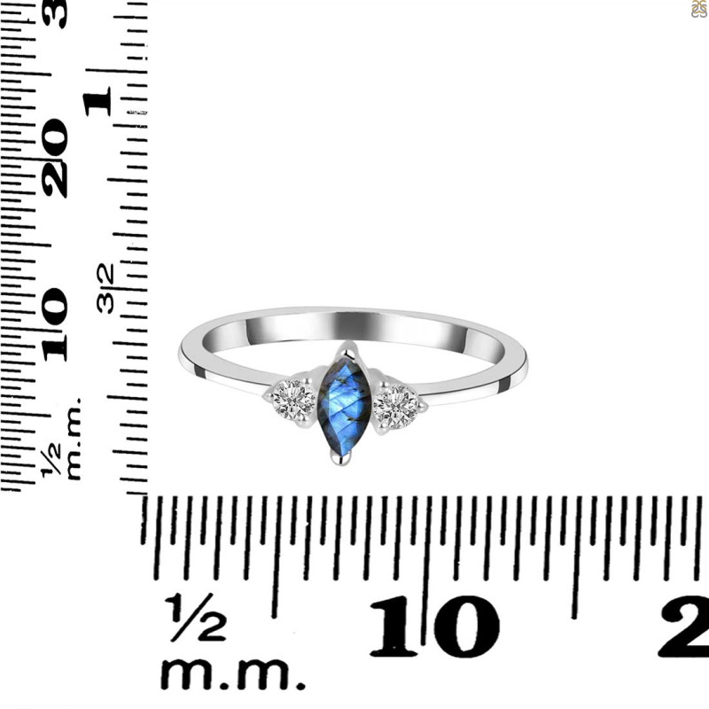 Labradorite & White Topaz Ring LBD-RDR-3155.