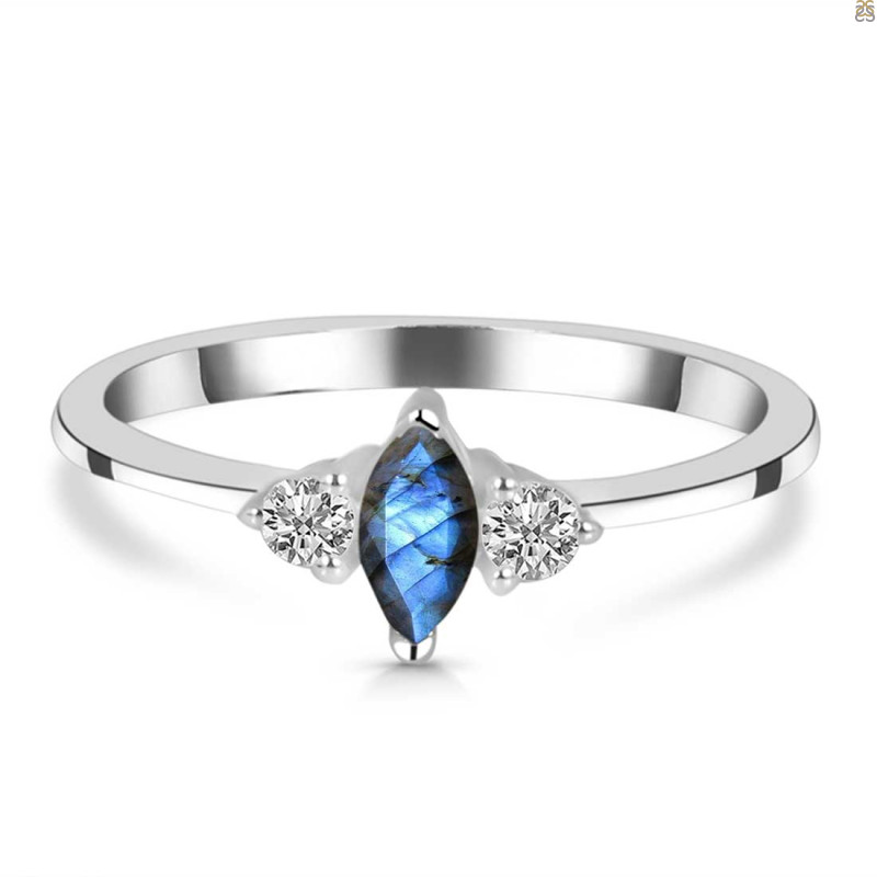 Labradorite & White Topaz Ring LBD-RDR-3155.