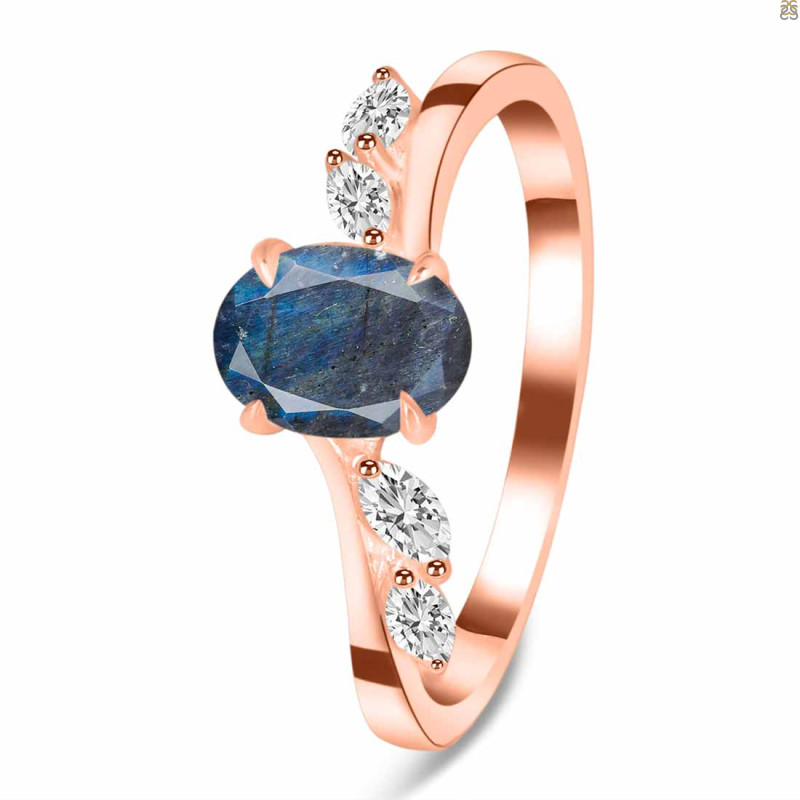 Labradorite & White Topaz Ring LBD-RDR-3163.