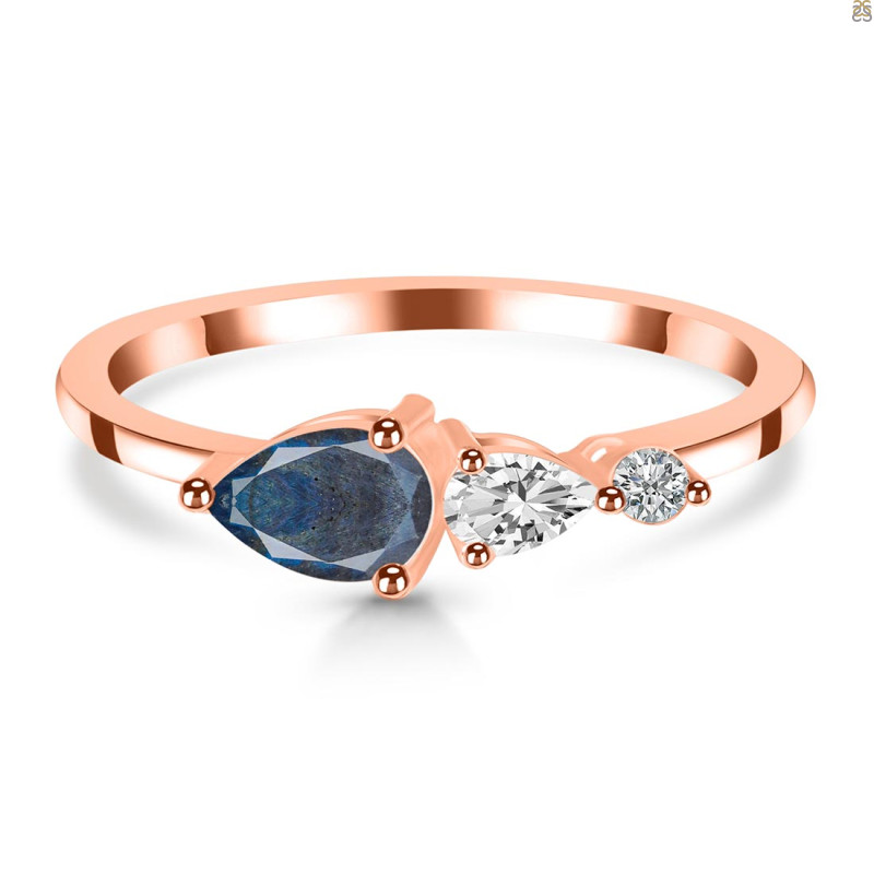 Labradorite  & White Topaz Ring LBD-RDR-3238.
