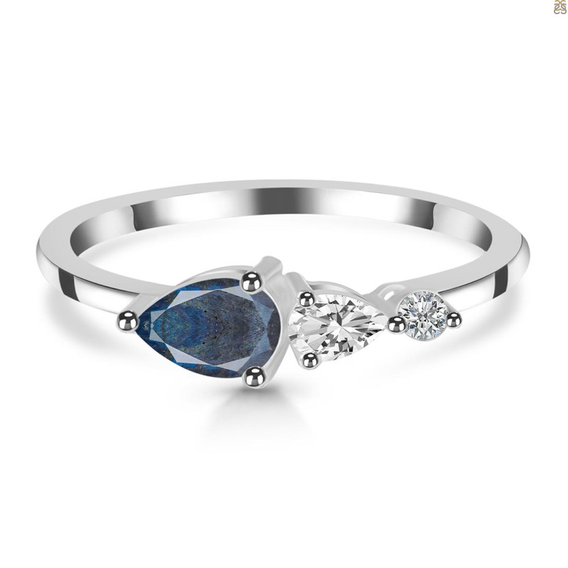 Labradorite  & White Topaz Ring LBD-RDR-3238.