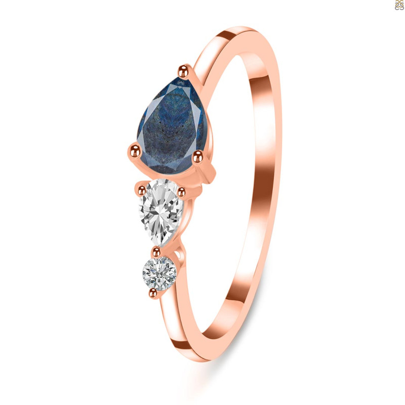 Labradorite  & White Topaz Ring LBD-RDR-3238.