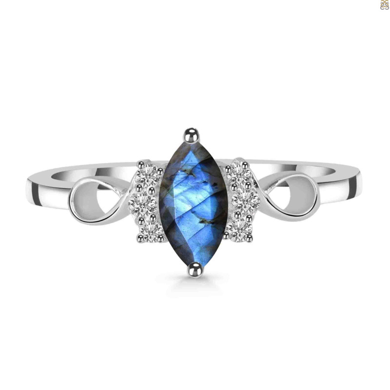 Labradorite & White Topaz Ring LBD-RDR-349.