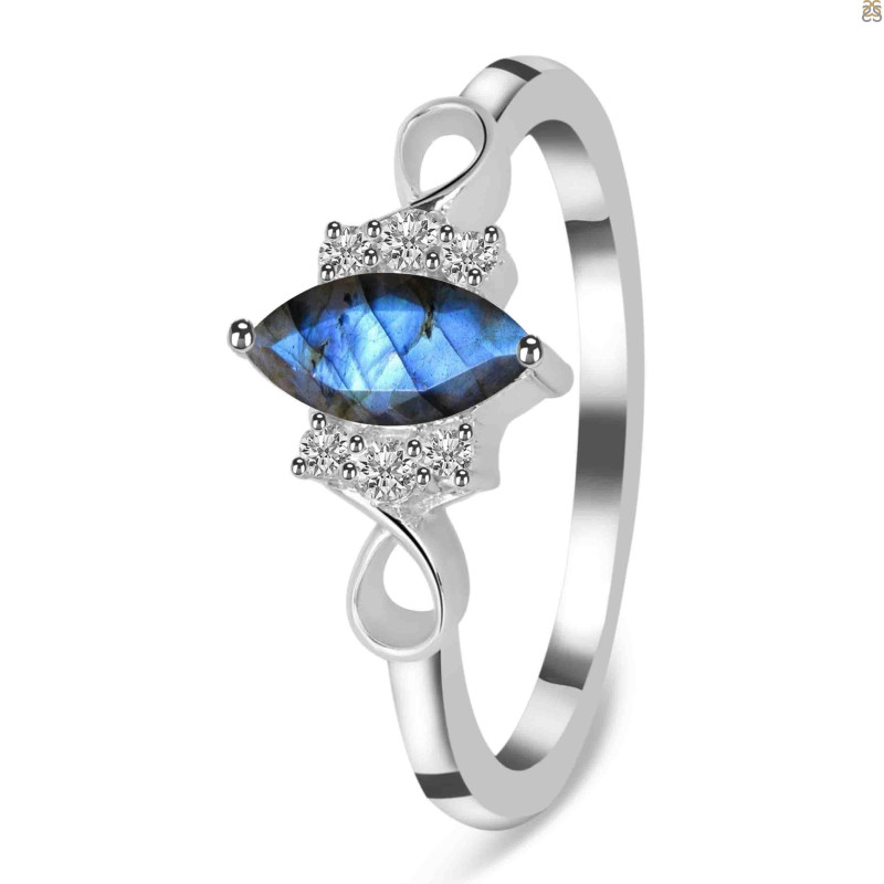 Labradorite & White Topaz Ring LBD-RDR-349.