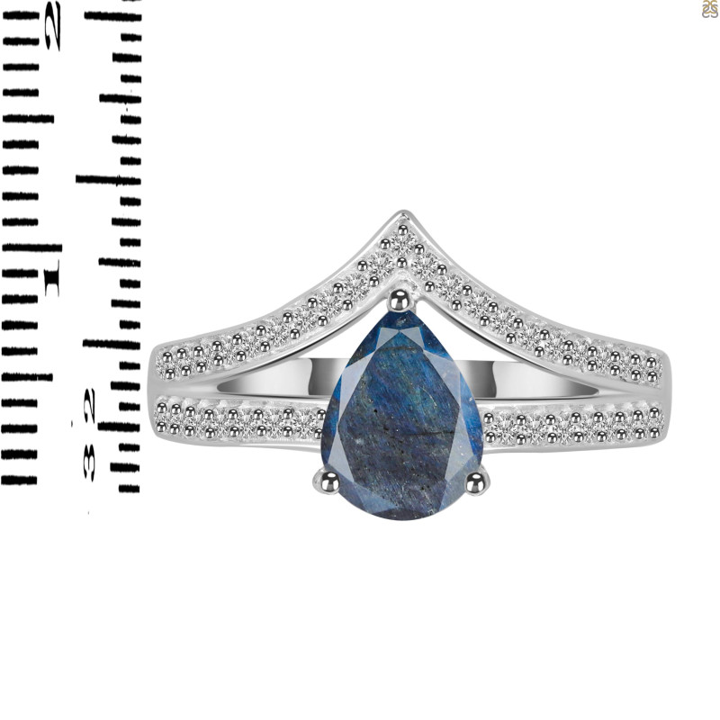 Labradorite & White Topaz Ring LBD-RDR-372.