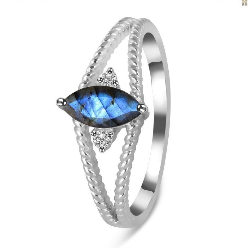 Labradorite & White Topaz Ring LBD-RDR-396.