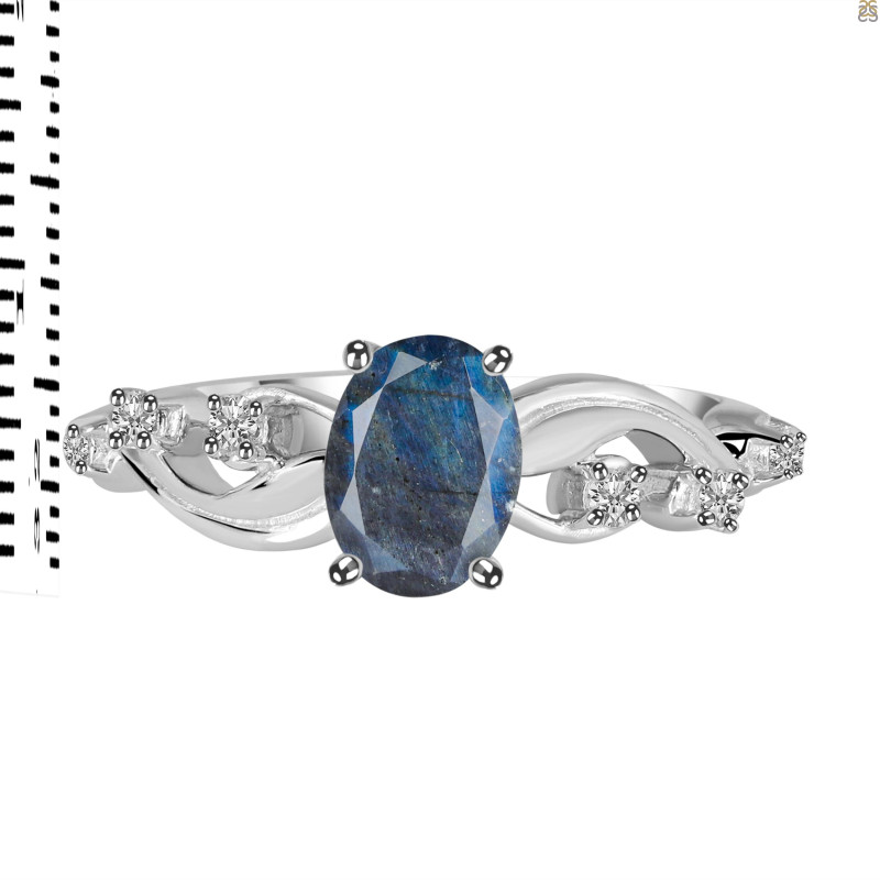 Labradorite & White Topaz Ring LBD-RDR-402.