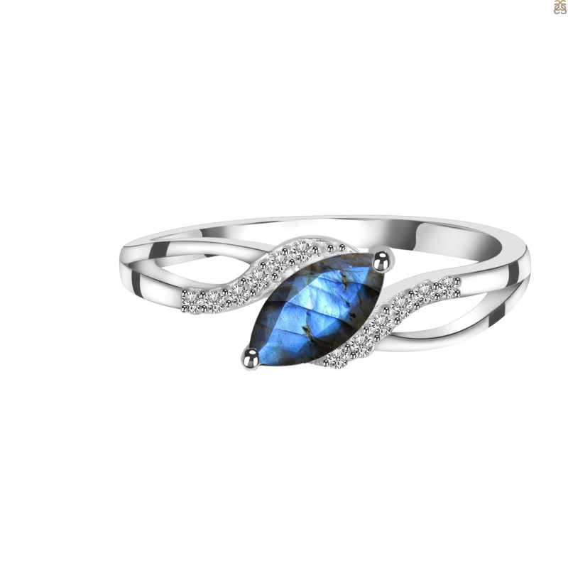 Labradorite & White Topaz Ring LBD-RDR-422.