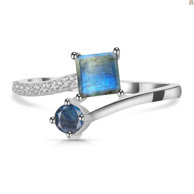 Labradorite & White Topaz Ring LBD-RDR-441.