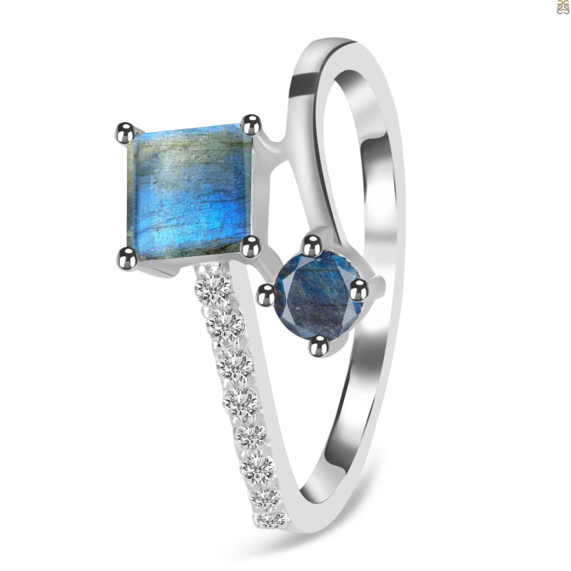 Labradorite & White Topaz Ring LBD-RDR-441.