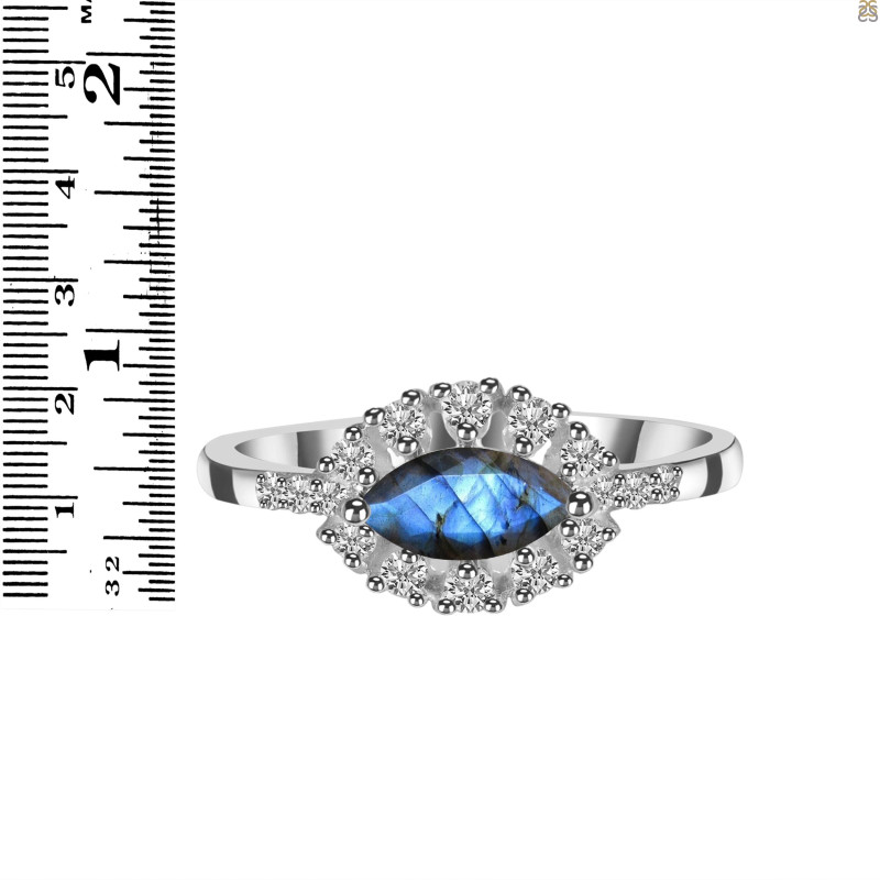Labradorite & White Topaz Ring LBD-RDR-446.