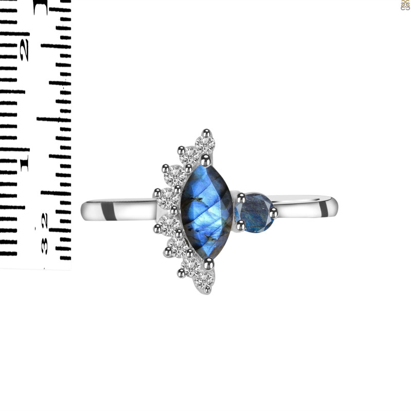 Labradorite & White Topaz Ring LBD-RDR-454.
