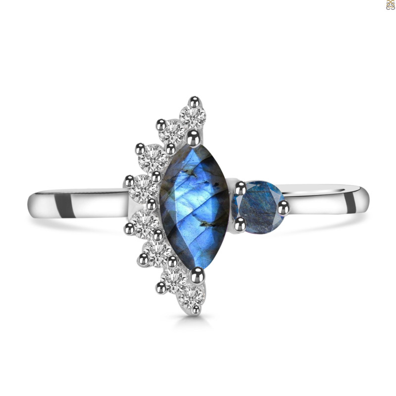 Labradorite & White Topaz Ring LBD-RDR-454.