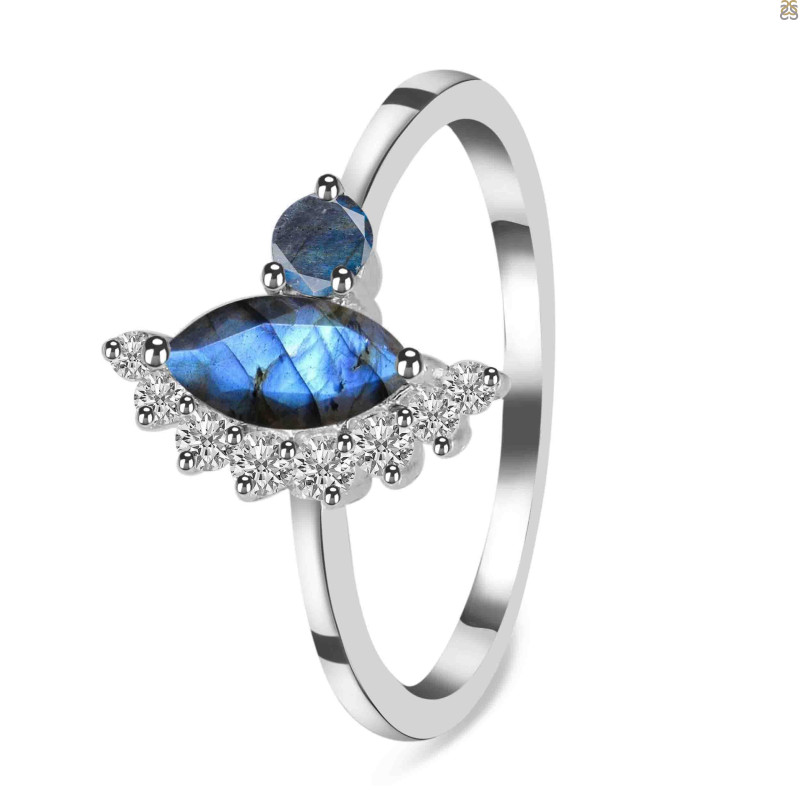 Labradorite & White Topaz Ring LBD-RDR-454.