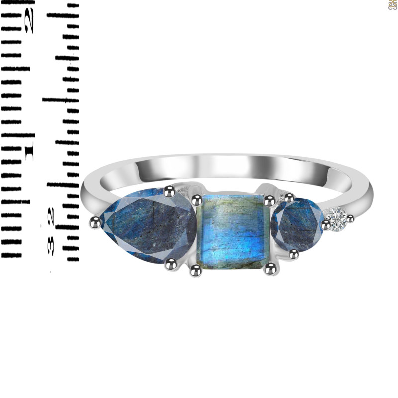 Labradorite & White Topaz Ring LBD-RDR-455.