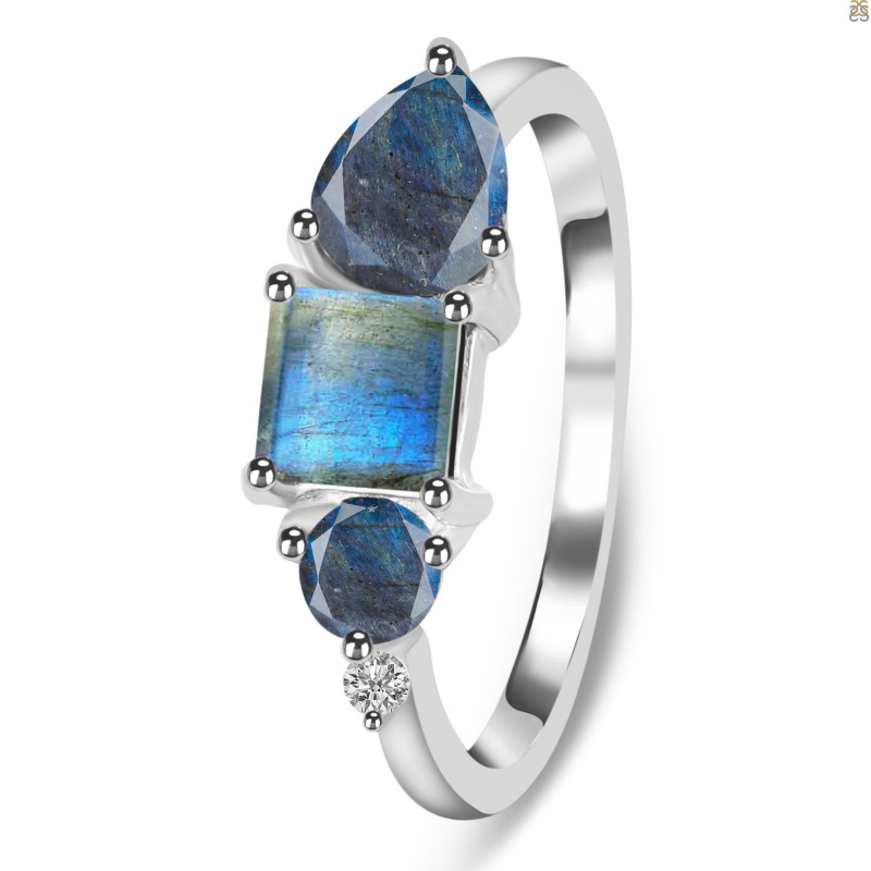 Labradorite & White Topaz Ring LBD-RDR-455.