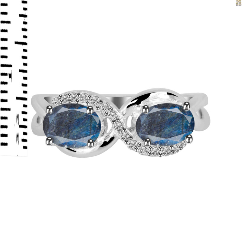 Labradorite & White Topaz Ring LBD-RDR-456.