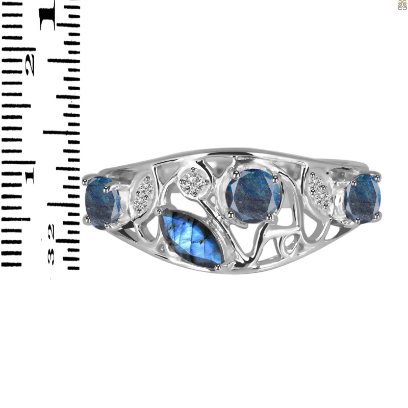 Labradorite & White Topaz Ring LBD-RDR-459.