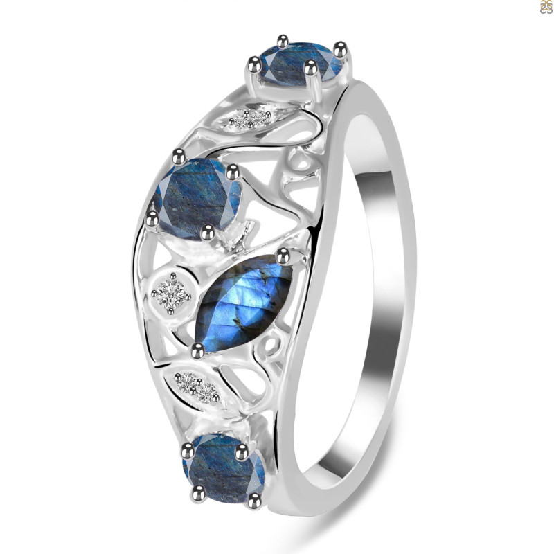 Labradorite & White Topaz Ring LBD-RDR-459.