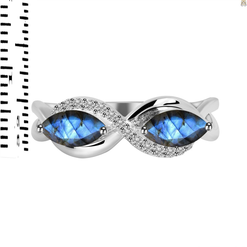 Labradorite & White Topaz Ring LBD-RDR-461.