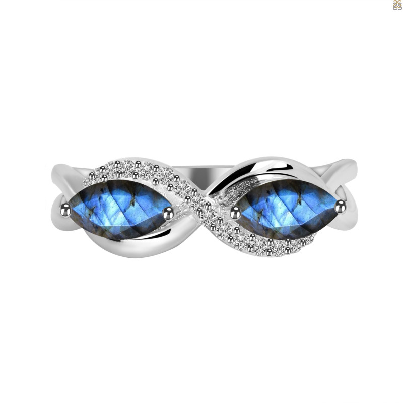 Labradorite & White Topaz Ring LBD-RDR-461.