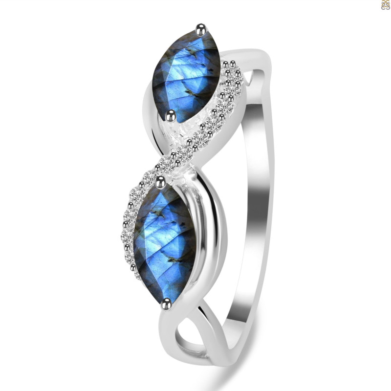 Labradorite & White Topaz Ring LBD-RDR-461.