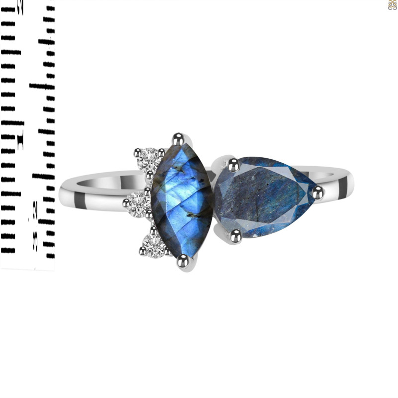 Labradorite & White Topaz Ring LBD-RDR-464.