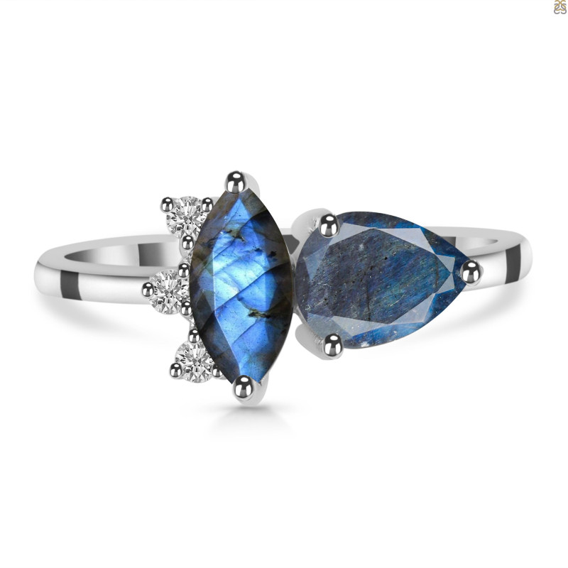 Labradorite & White Topaz Ring LBD-RDR-464.