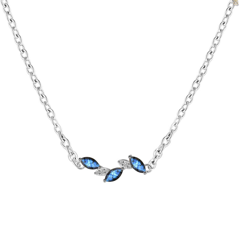 Labradorite & White Topaz Necklace LBD-RDN-460.