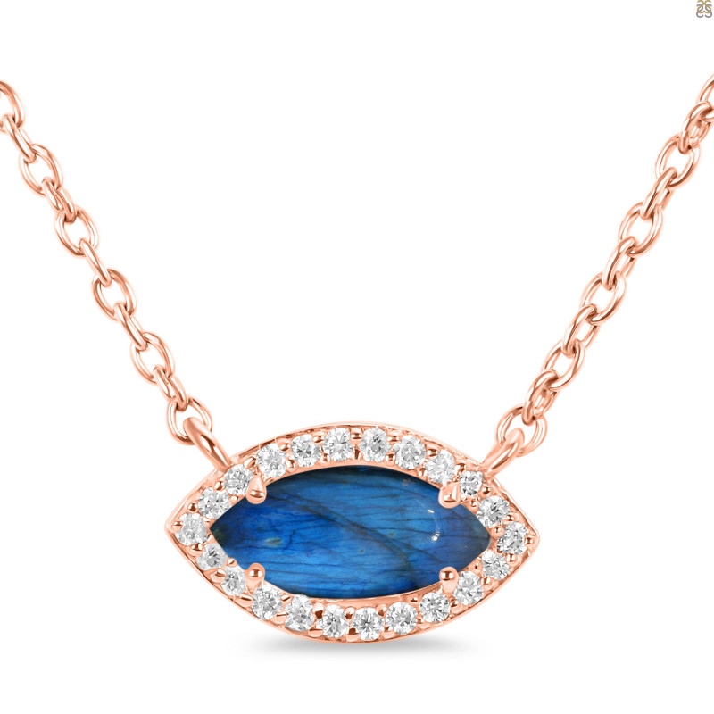 Labradorite & White Topaz Necklace With Adjustable Slider Lock LBD-RN-61.