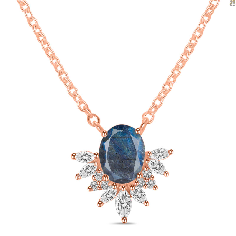Labradorite & White Topaz Necklace LBD-RN-72.