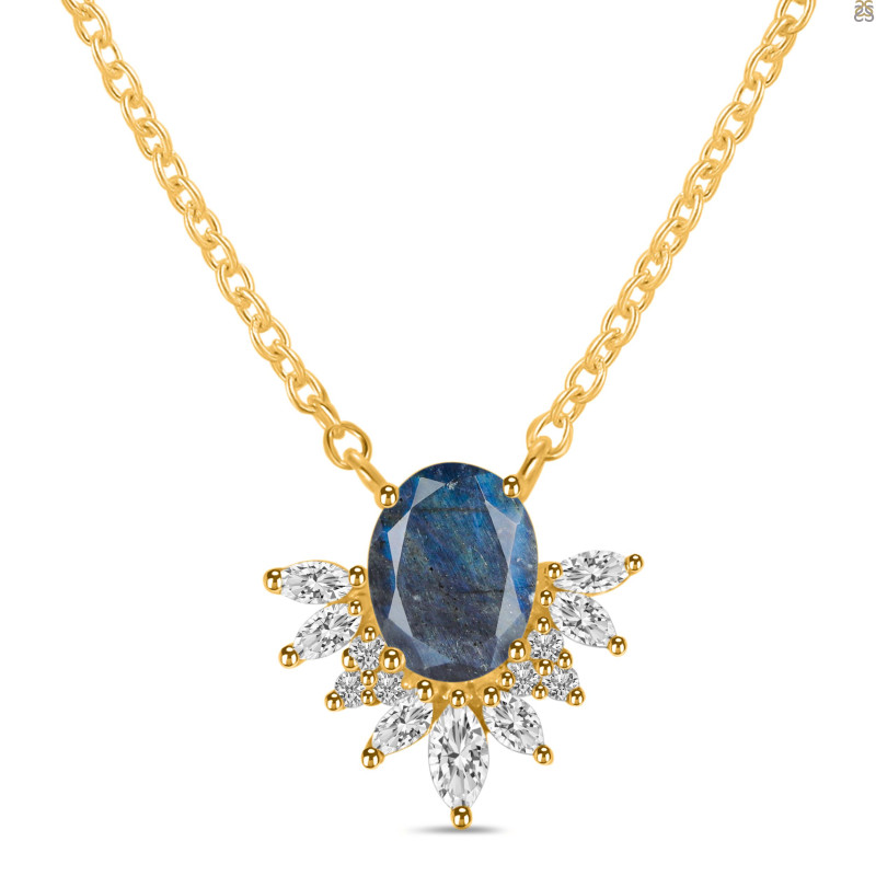 Labradorite & White Topaz Necklace LBD-RN-72.