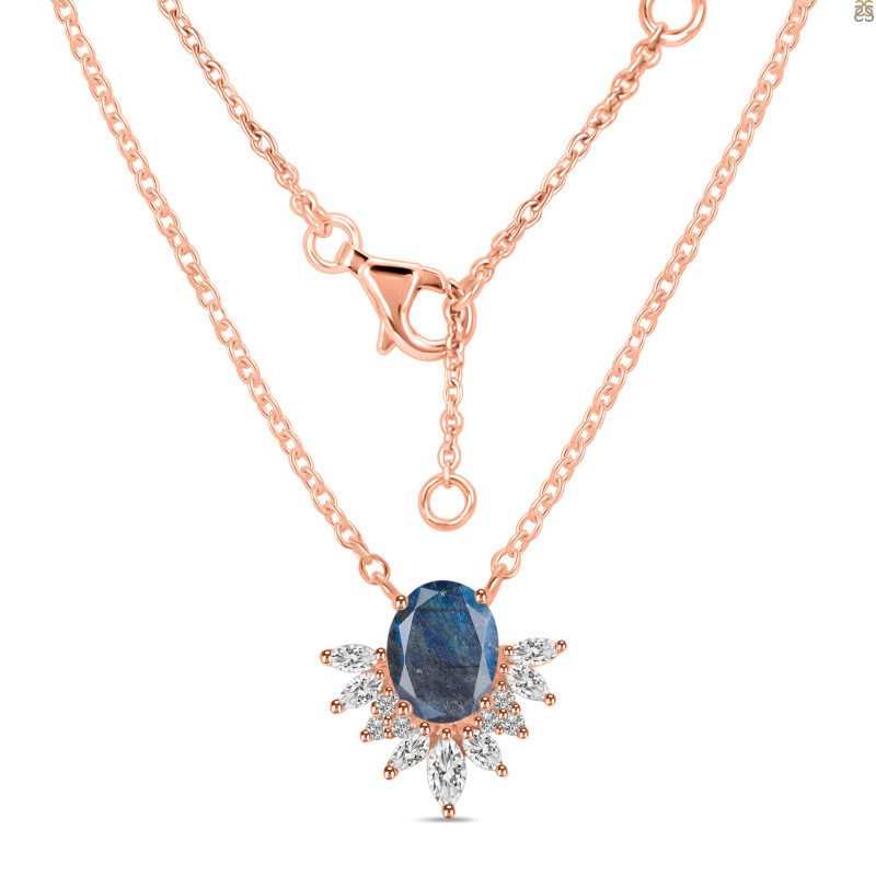 Labradorite & White Topaz Necklace LBD-RN-72.