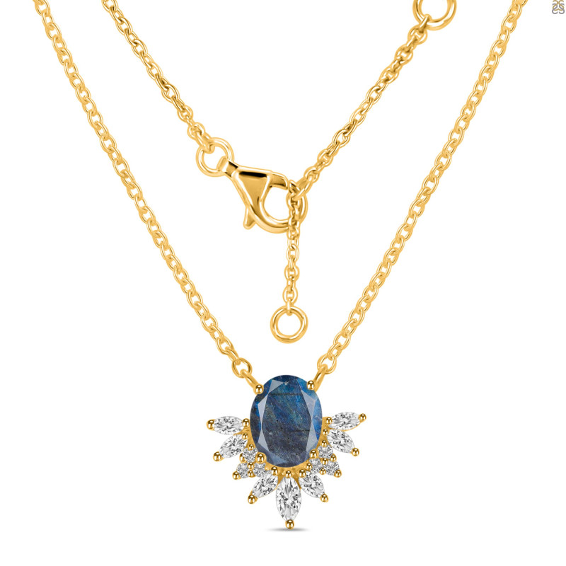 Labradorite & White Topaz Necklace LBD-RN-72.