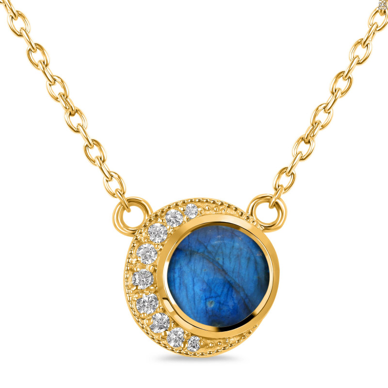 Labradorite & White Topaz Necklace LBD-RN-83.