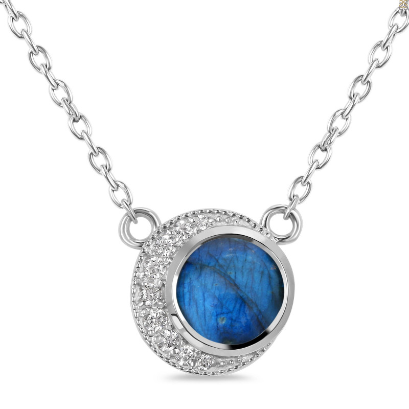 Labradorite & White Topaz Necklace LBD-RN-83.