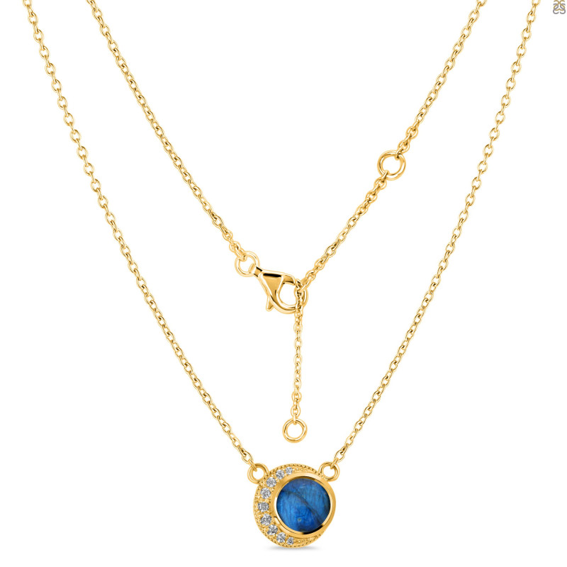 Labradorite & White Topaz Necklace LBD-RN-83.