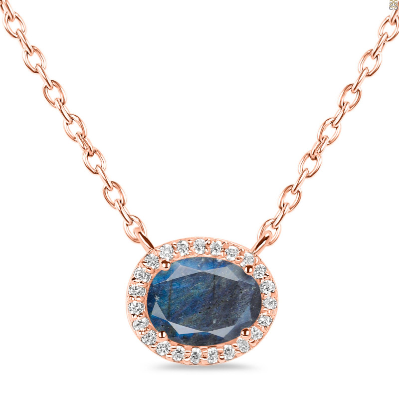 Labradorite & White Topaz Necklace LBD-RN-85.