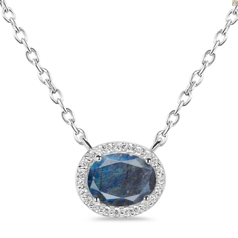 Labradorite & White Topaz Necklace LBD-RN-85.