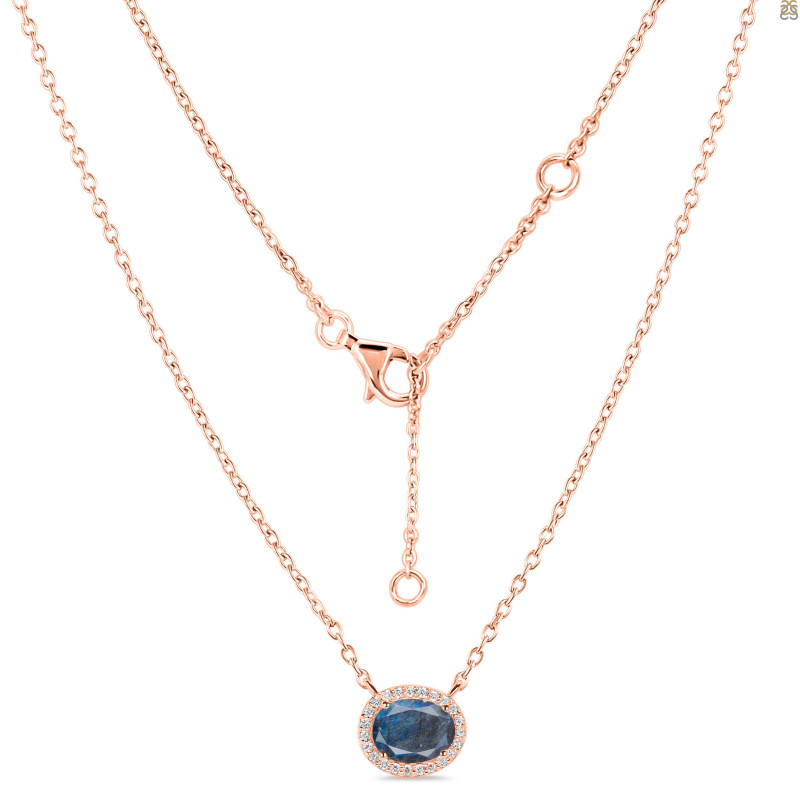 Labradorite & White Topaz Necklace LBD-RN-85.