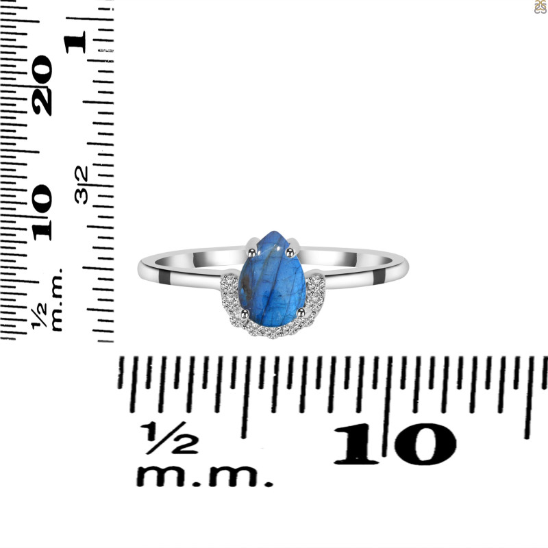 Labradorite & White Topaz Ring LBD-RR-170.