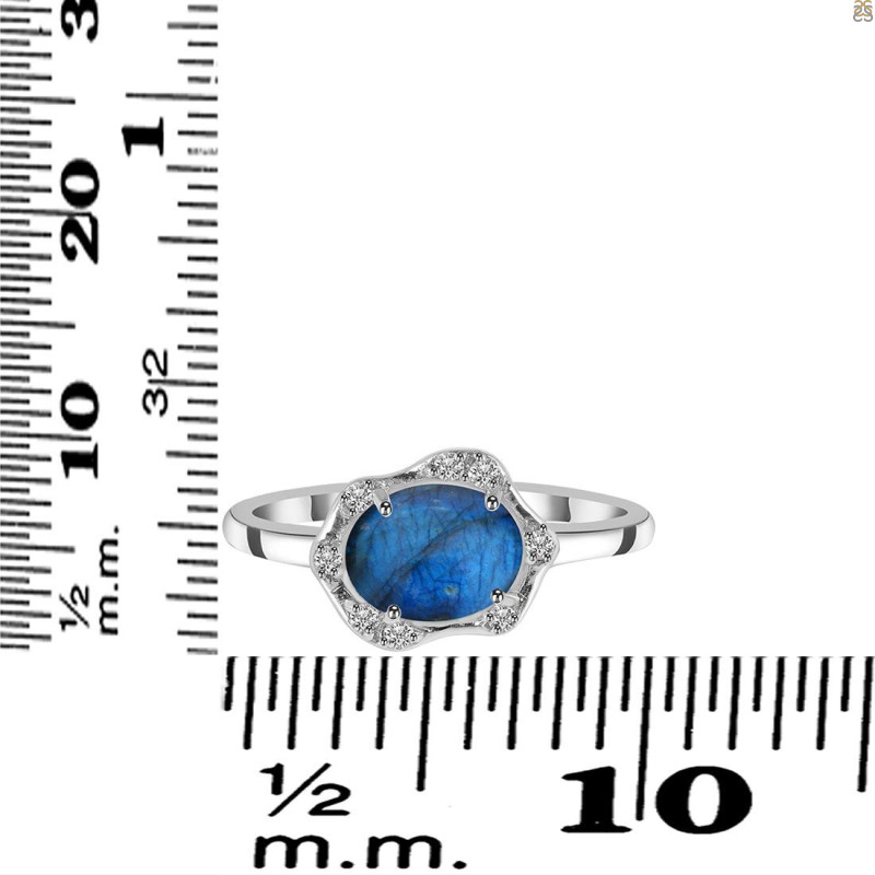 Labradorite & White Topaz Ring LBD-RR-342.