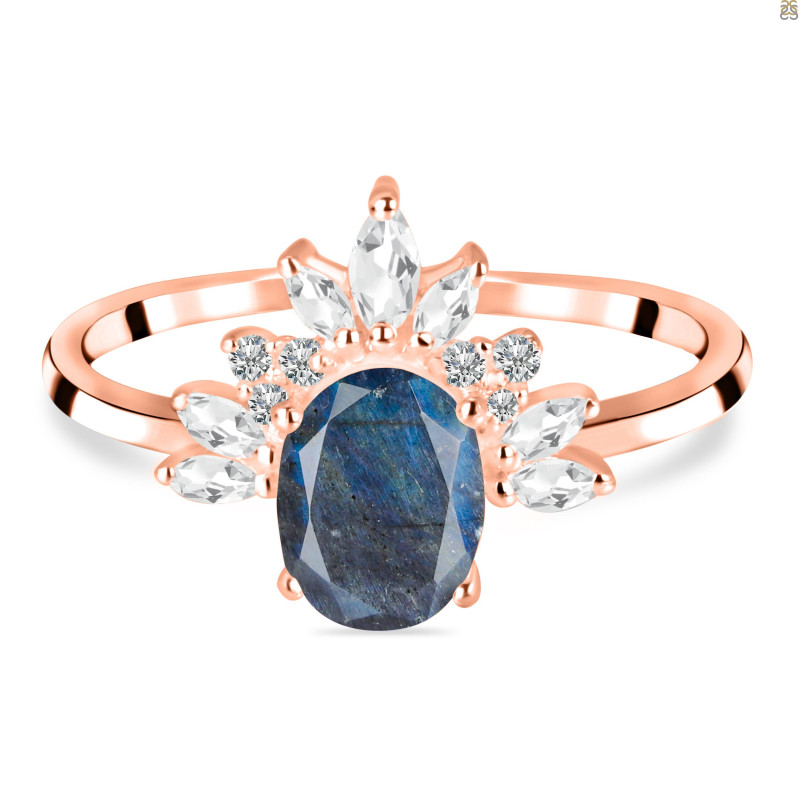 Labradorite & White Topaz Ring LBD-RR-405.