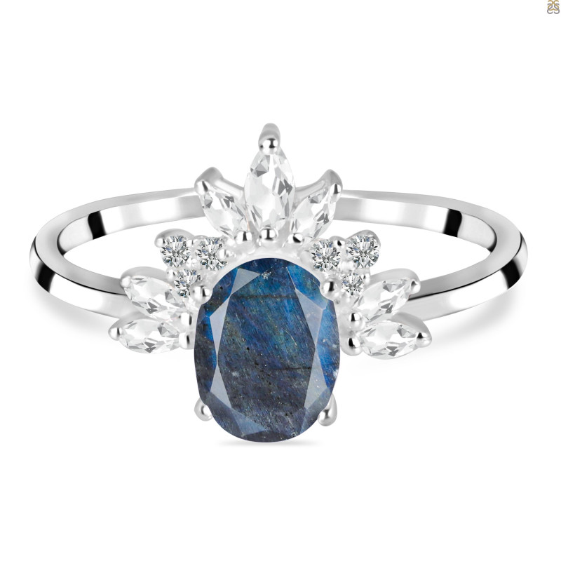 Labradorite & White Topaz Ring LBD-RR-405.