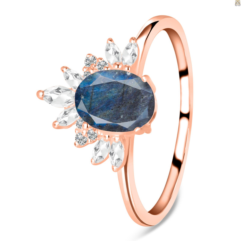 Labradorite & White Topaz Ring LBD-RR-405.