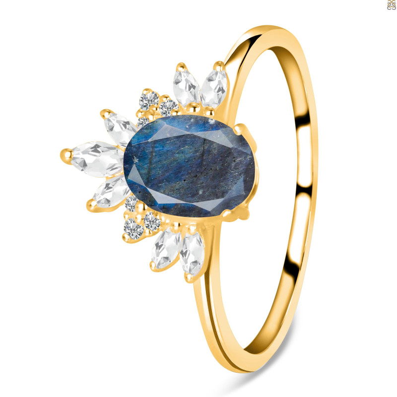 Labradorite & White Topaz Ring LBD-RR-405.