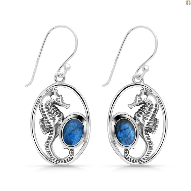 Labradorite Sea Horse Earring LBD-RUE-5.