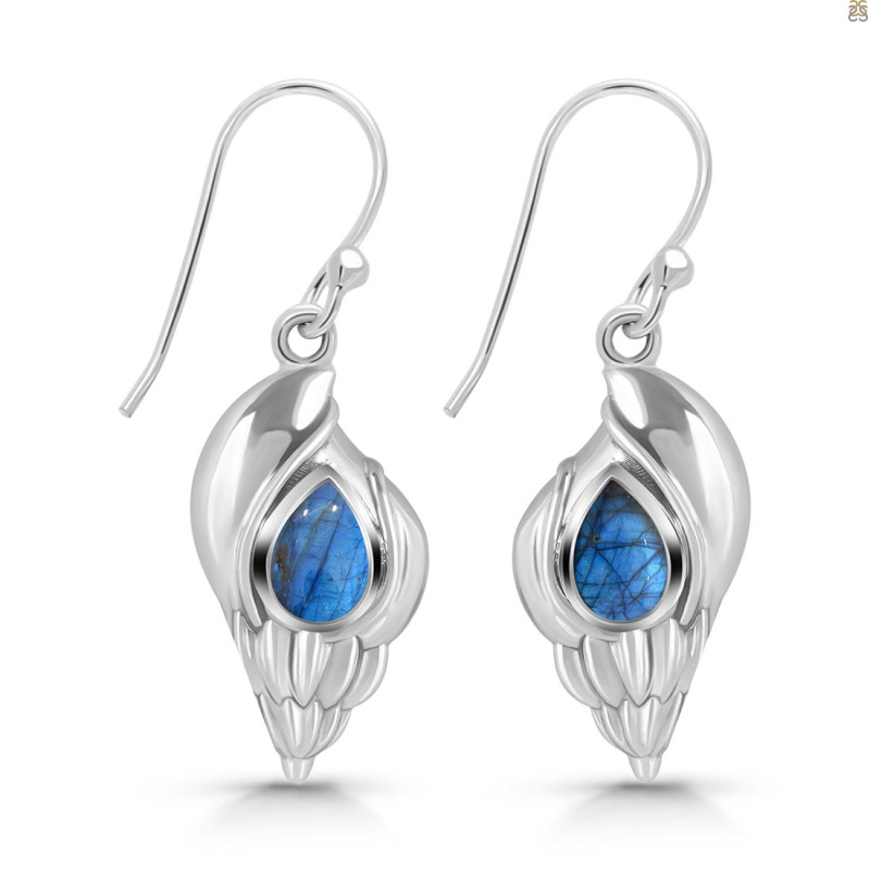 Labradorite Shell Earring LBD-RUE-7.
