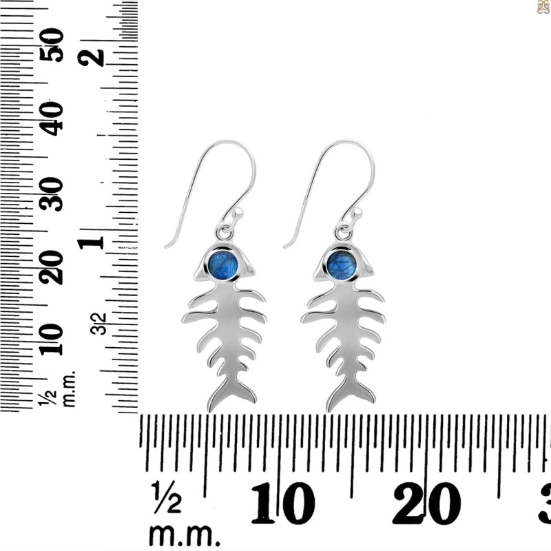 Labradorite Fish Bone Earring LBD-RUE-17.