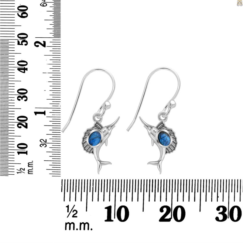 Labradorite Sail Fish Earring LBD-RUE-25.